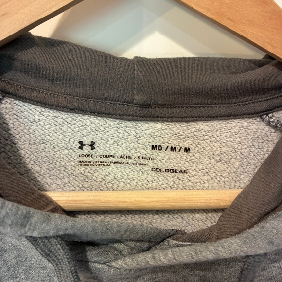 Under Armour Men’s Loose ColdGear Size Medium Grey Fleece Excellent Condition - Picture 3 of 12